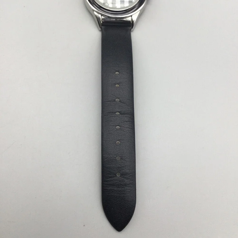 Isaac Mizrahi Live Womens Watch 36mm Black Check Dial Leather IM2647 New Battery